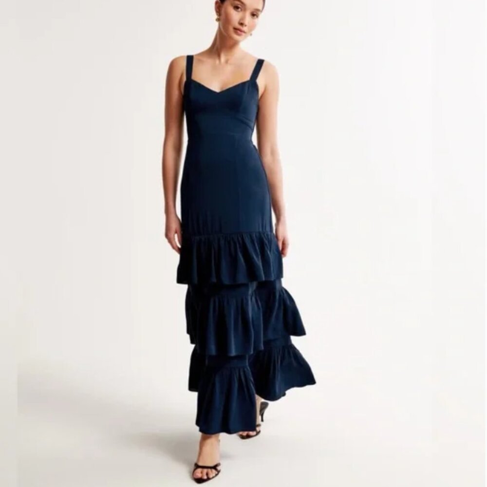 Abercrombie Navy Blue Maxi Dress (S)